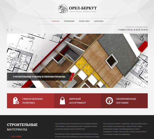 Сайт компании «Орел-Беркут»