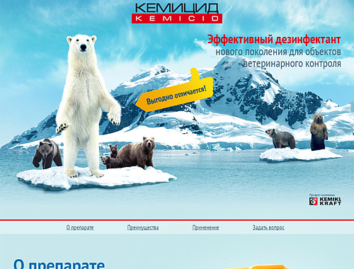 Landing Page дезинфектанта «Кемицид»